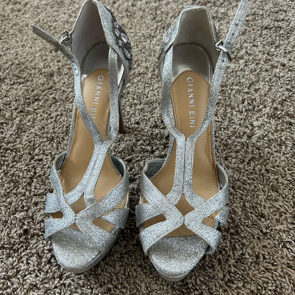 Gianni Bini Silver Strappy Heels for Special Occasions